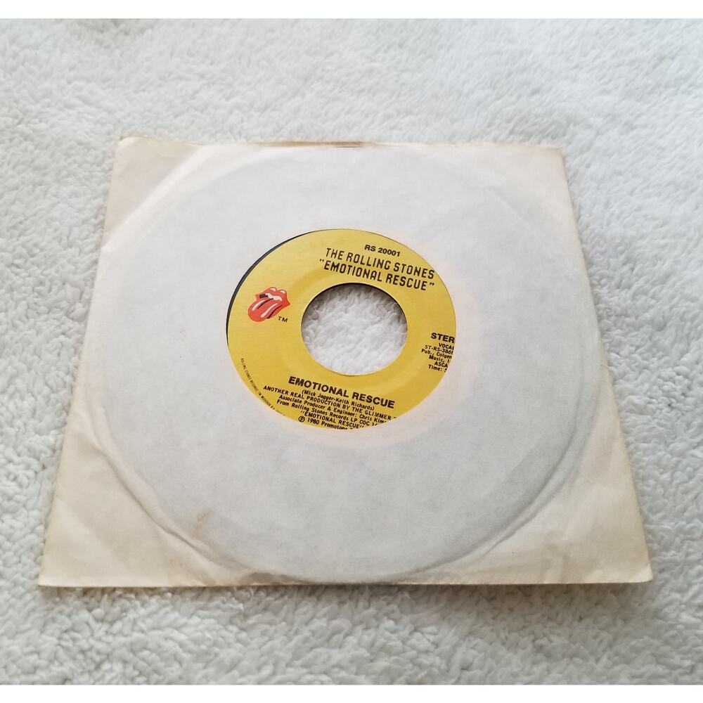 The Rolling Stones vintage vinyl 45 Emotional Rescue retro 80s music